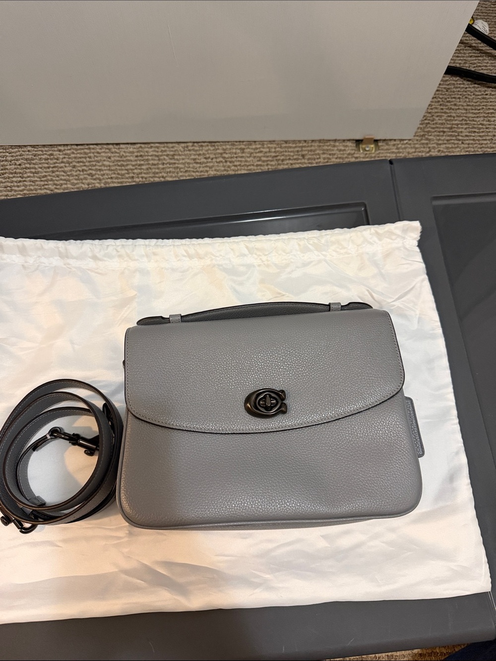 Coach Gray Pebbled Leather Cassie Crossbody 68348